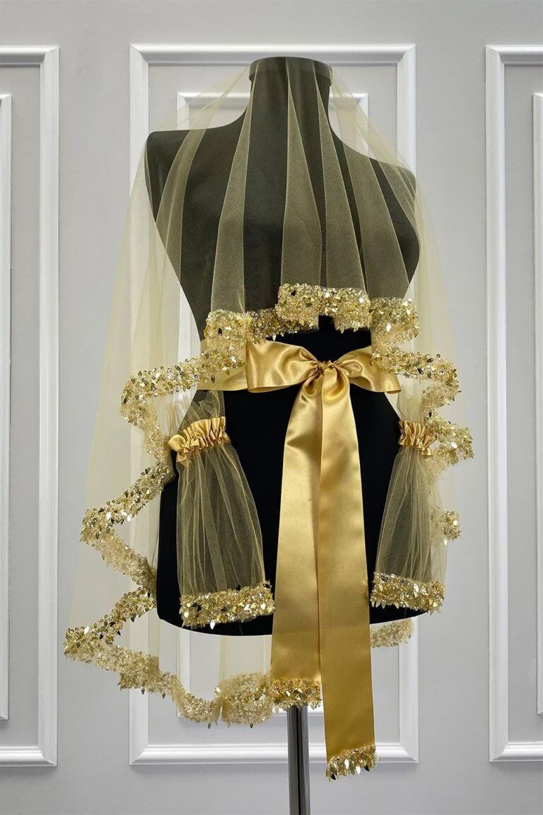 LÜKS YAPRAK MODEL KUTULU DUVAK YÜZ ÖRTÜSÜ GOLD 3’LÜ SET