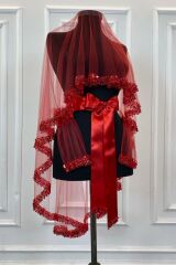 LÜKS YAPRAK MODEL KUTULU DUVAK YÜZ ÖRTÜSÜ KIRMIZI 3’LÜ SET