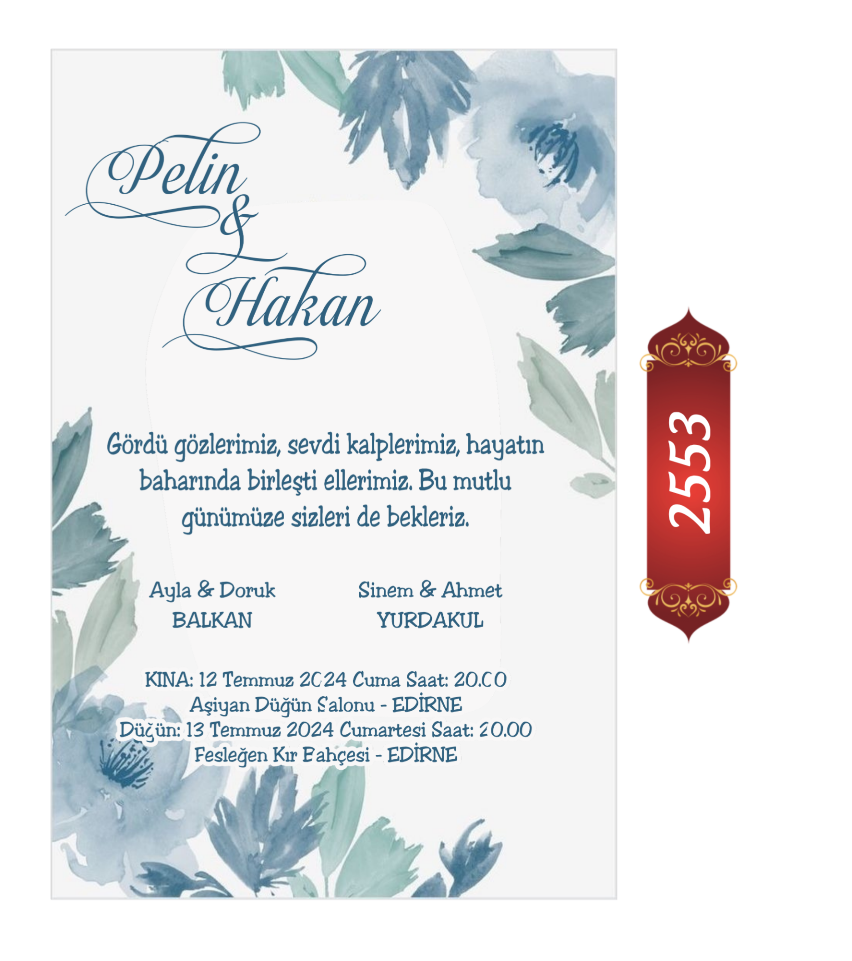 Düğün Nişan Davetiyesi ETD/EY 2553