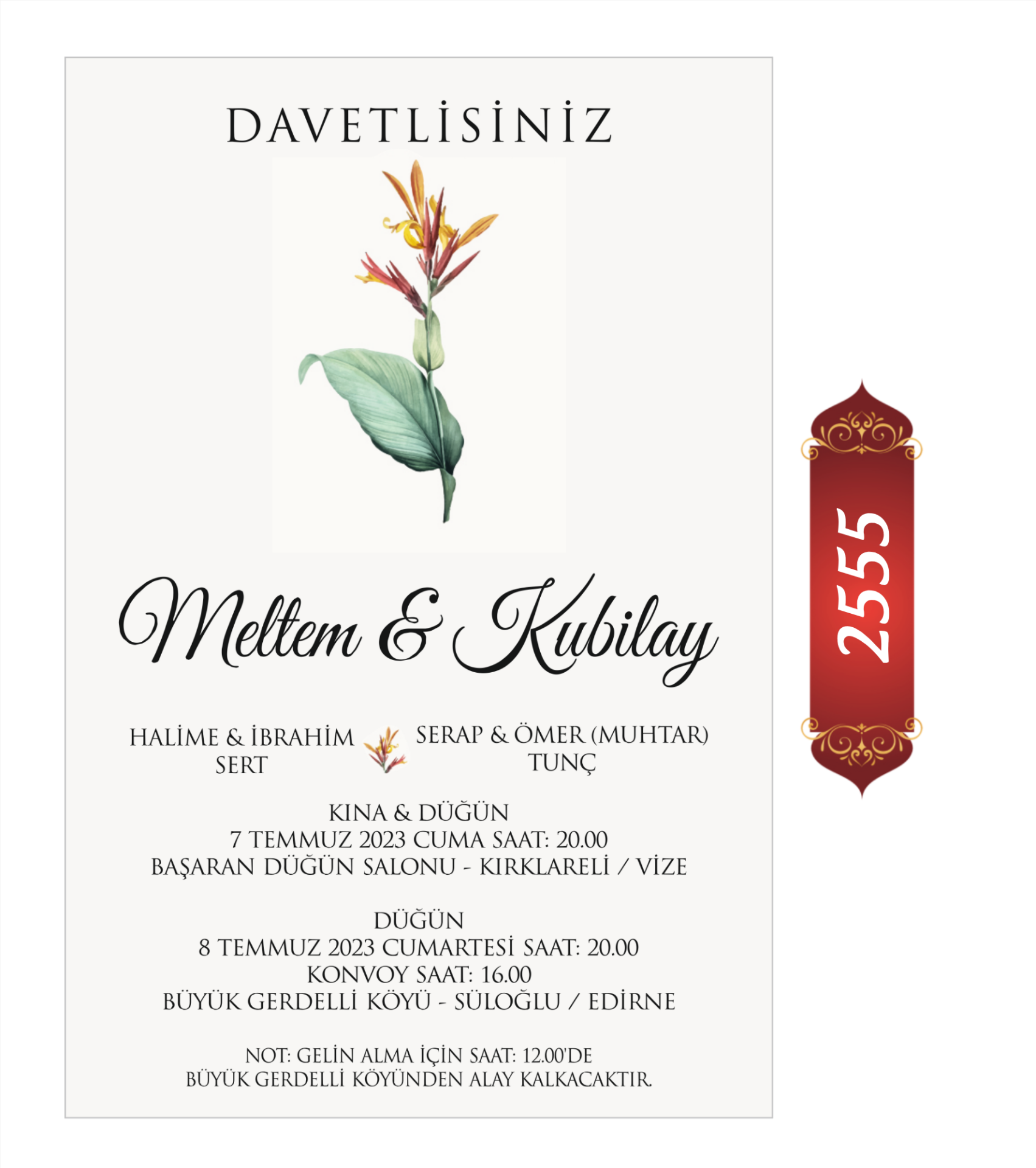 Düğün Nişan Davetiyesi ETD/EY 2555