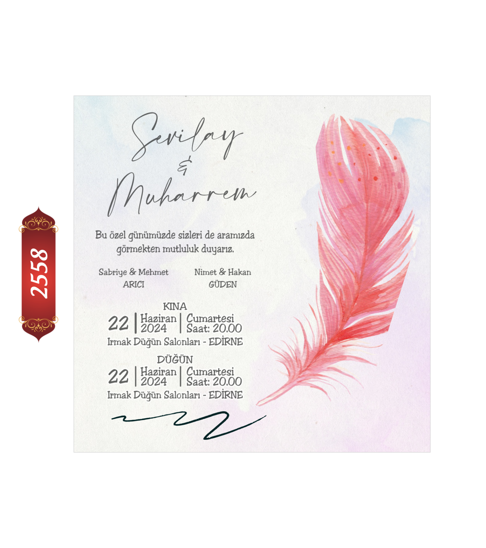 Düğün Nişan Davetiyesi ETD/EY 2558
