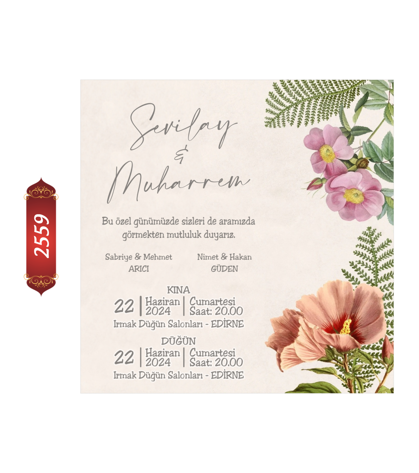 Düğün Nişan Davetiyesi ETD/EY 2559