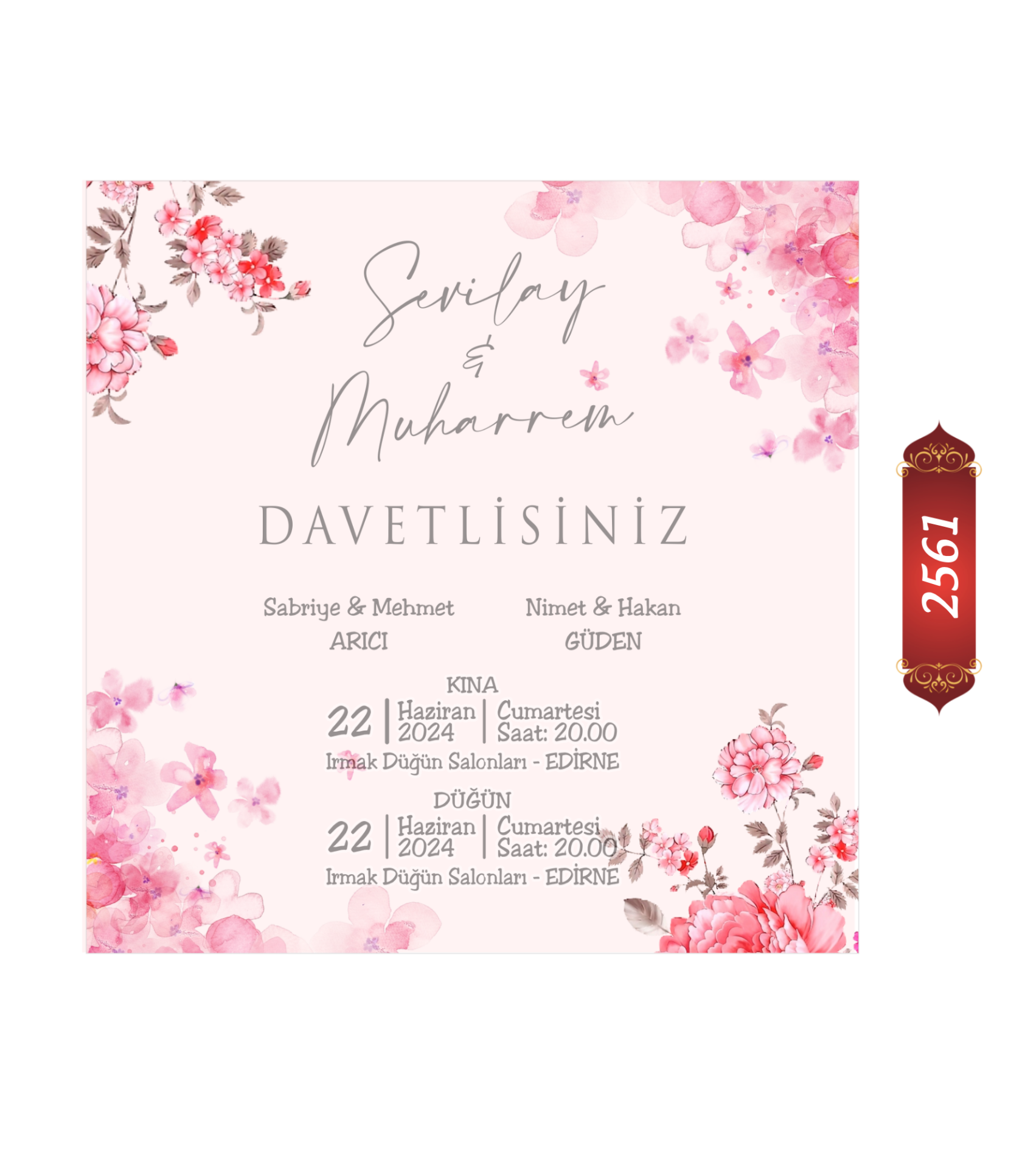 Düğün Nişan Davetiyesi ETD/EY 2561