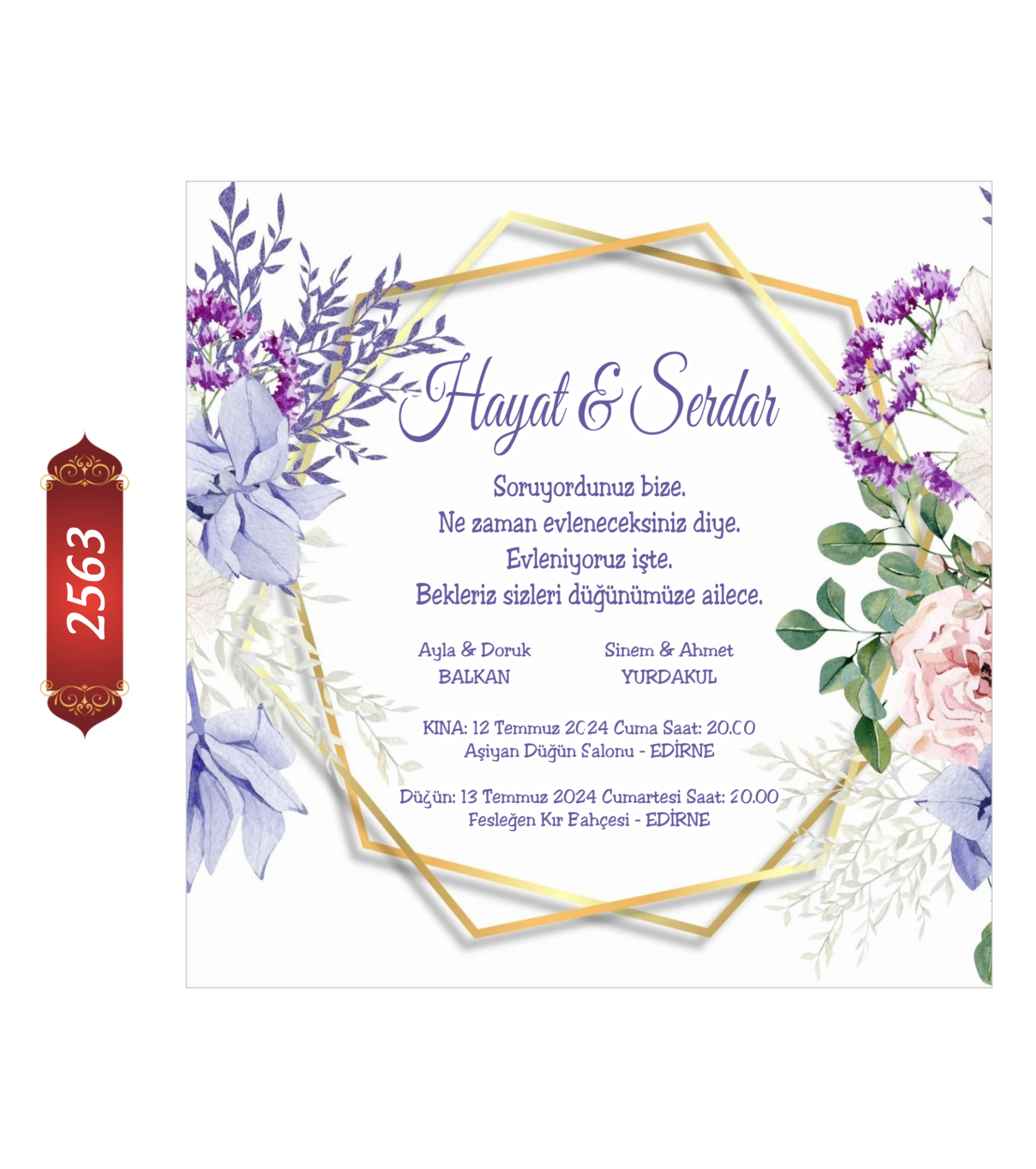 Düğün Nişan Davetiyesi ETD/EY 2563
