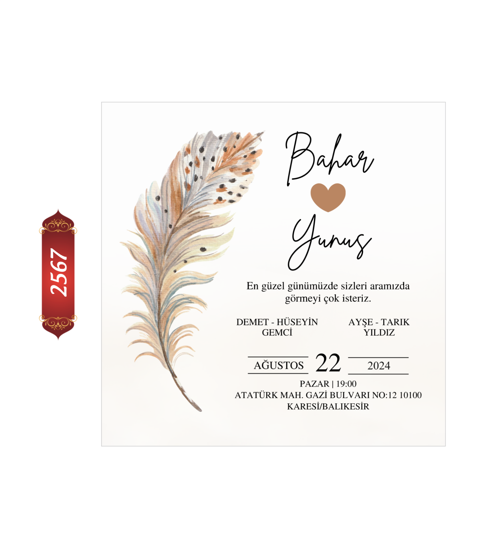 Düğün Nişan Davetiyesi ETD/EY 2567